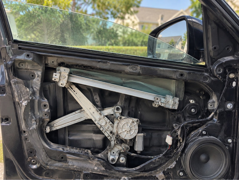 Car window stuck down before window regulator repair