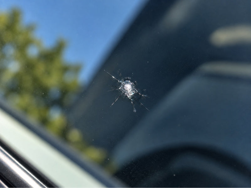 Rock chip in windshield before chip repair